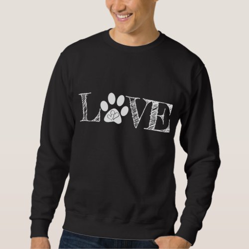 Paw Print Pawprint Heart Animal Lover Love Pet Dog Sweatshirt