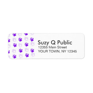 Paw Print Personal Address Labels