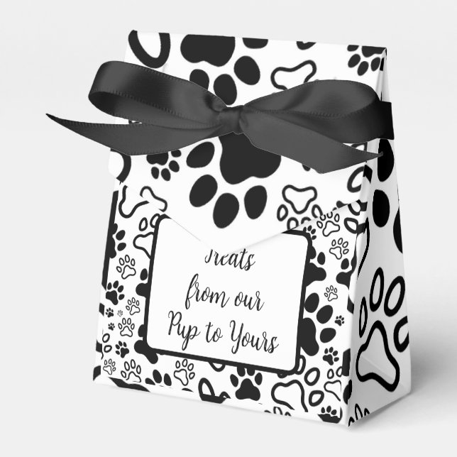 Paw Print Personal Wedding Favor Boxes (Front Side)
