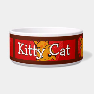 Paw Print Personalized Kitty Cat Bowl
