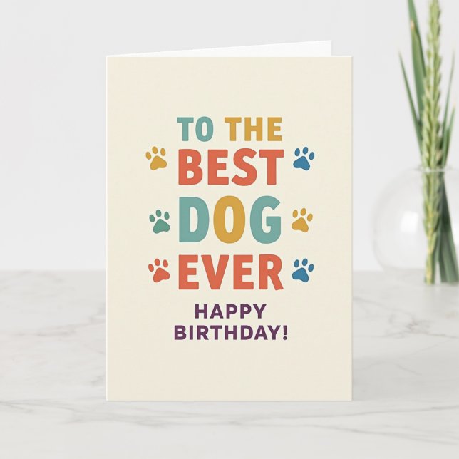 Paw Print Pet Birthday Card (Front)