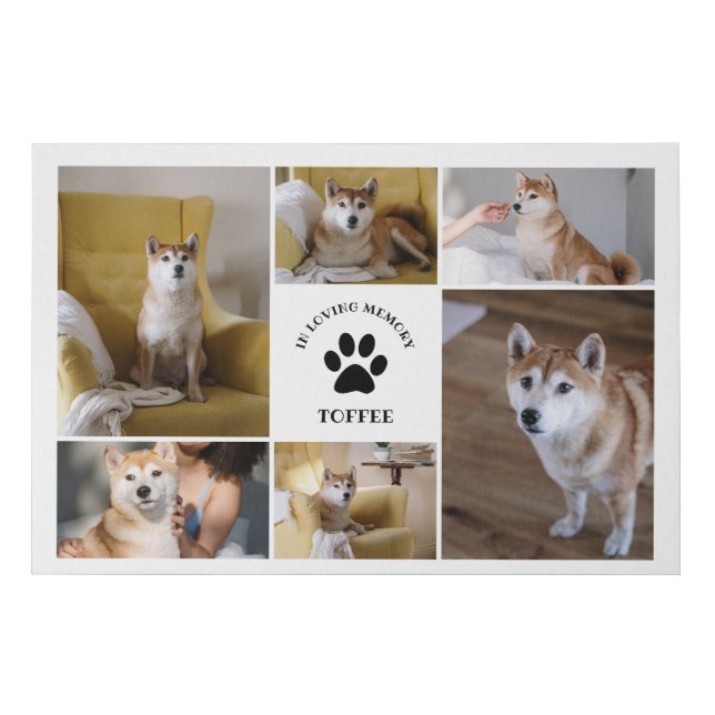 Paw Print Pet In Loving Memory Photo Collage (Front)