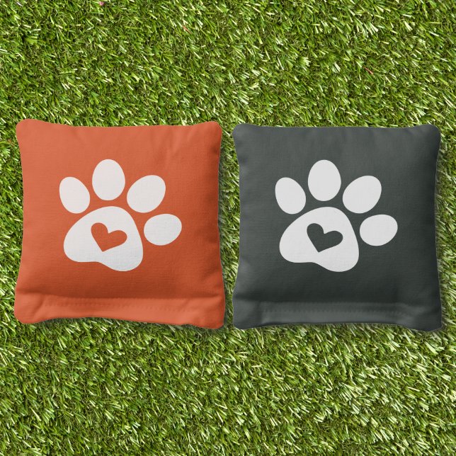 Paw Print, Pet Lovers Cornhole Bags (Grass)