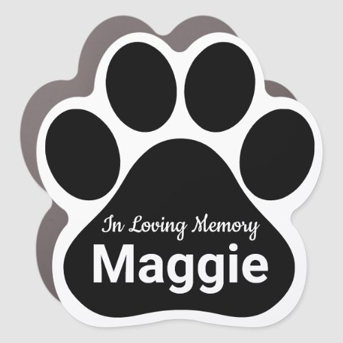 Paw Print Pet Memorial Car Magnet