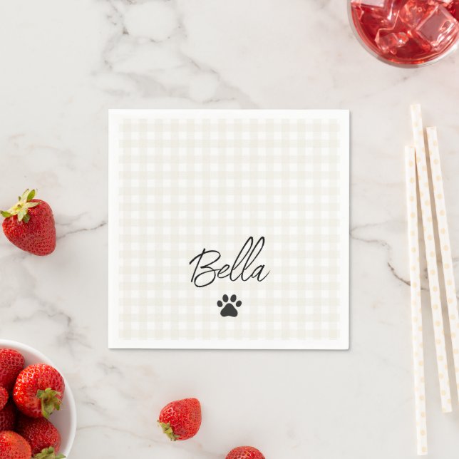 Paw Print Pet NAME Animal Lover Chic Fun Napkins (Insitu)