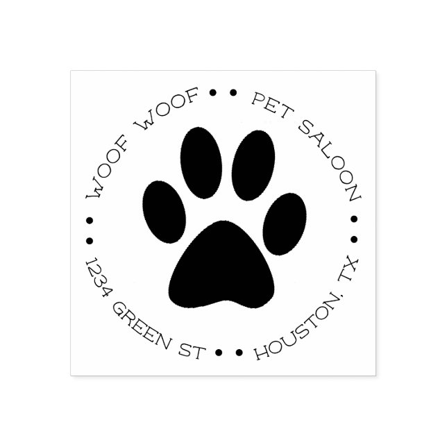 Paw Print pet sallon Rubber Stamp (Imprint)