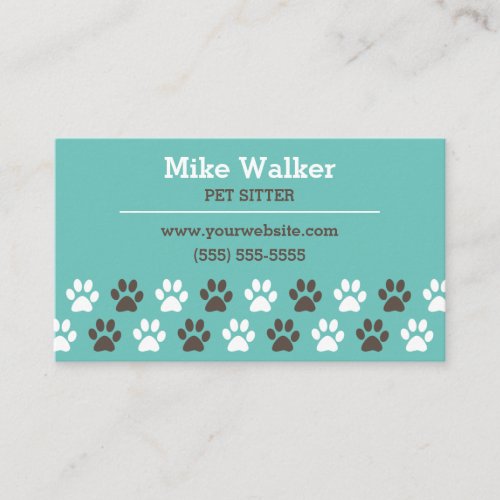 Paw Print Pet Sitter Business Card