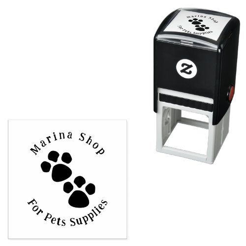 Paw Print Pet Supplies Business  Self_inking Stamp