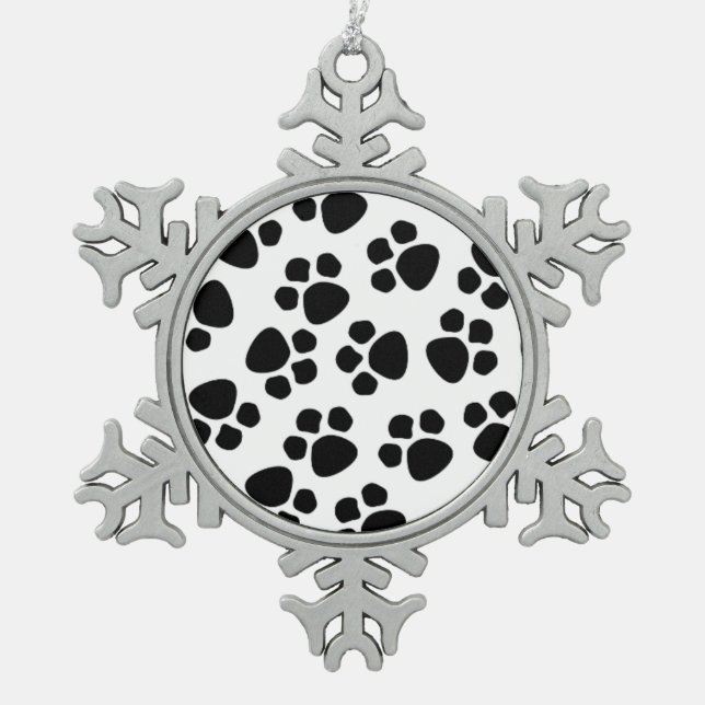 paw print pewter ornament (Front)