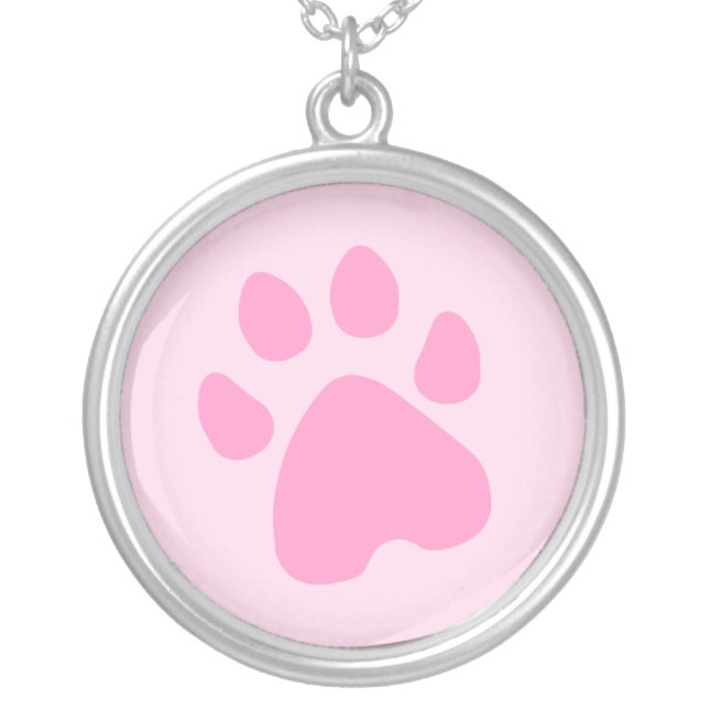Paw Print - Pink / Any Color necklace (Front)