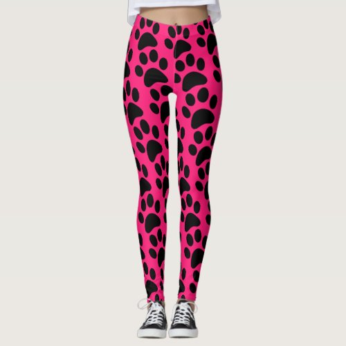 Paw Print Pink  Leggings