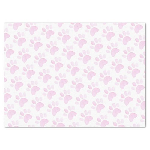 Paw Print Pink Watercolor Art NAME Sweet Pet Tissue Paper