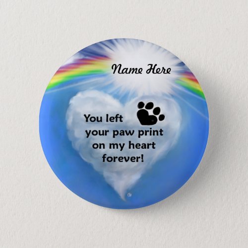 Paw Print Poem Pinback Button