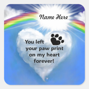 Paw Print Poem Square Sticker
