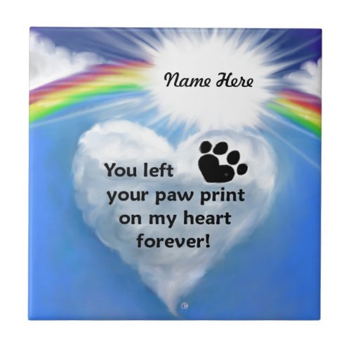 Paw Print Poem Tile