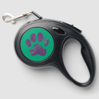 Paw Print Retractable Pet Leash