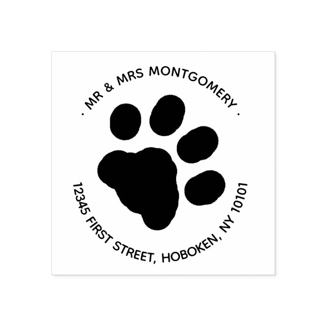 paw print return address stamp (Imprint)