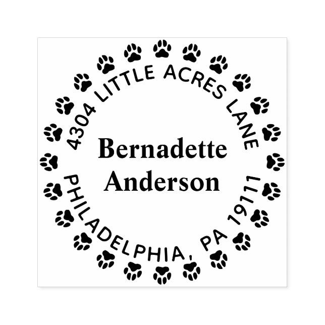 Paw Print Return Address Stamp (Imprint)