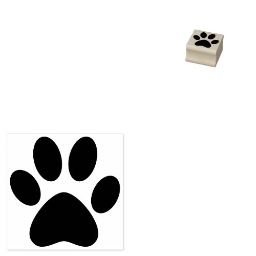 Paw Print Right Pet Cat Dog Simple Small Rubber Stamp
