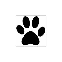 Paw Print Right Pet Cat Dog Simple Small Rubber Stamp