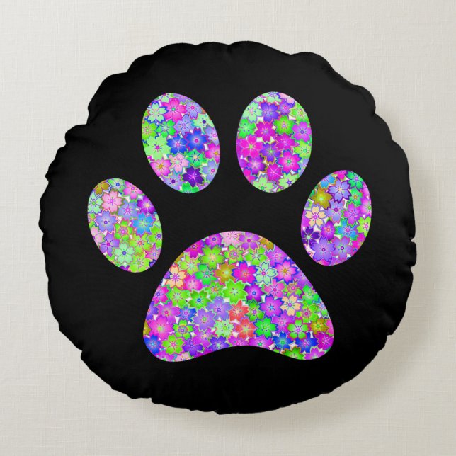Paw Print   Round Pillow (Front)