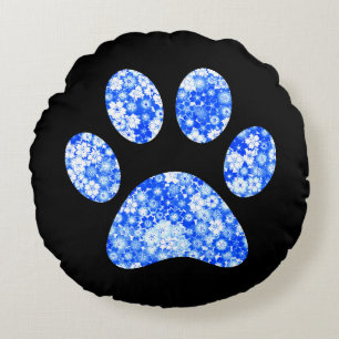 Paw Print Round Pillow