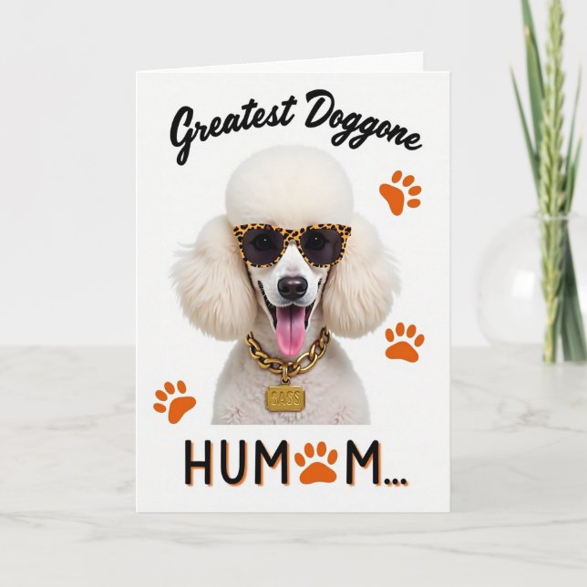 Paw Print Sass Poodle Card (Front)