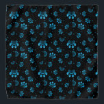 Paw print seamless pattern in blue and black color bandana<br><div class="desc">Paw print seamless pattern in blue and black color</div>