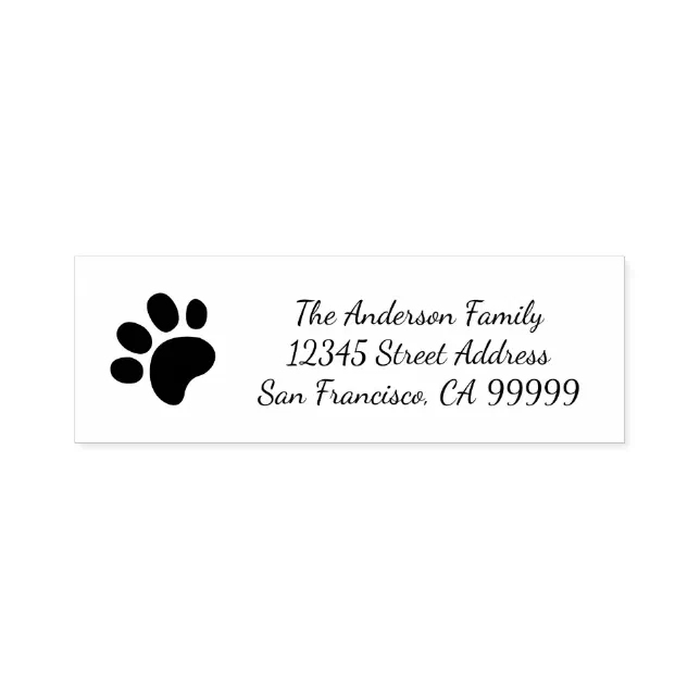 Paw Print Self Inking Address Stamp Zazzle