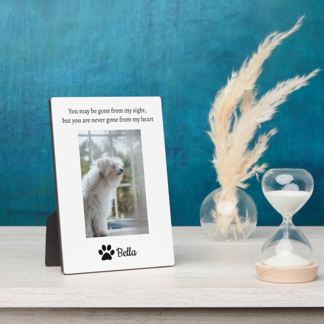 Paw Print Sign Pet Memorial Personalized Photo Plaque (Side)