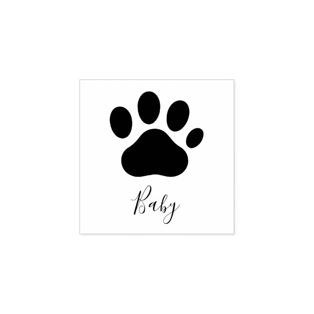 Paw Print Signature Customizable Rubber Stamp (Imprint)