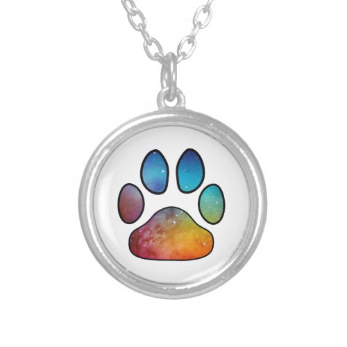 Paw Print Silver Plated Necklace