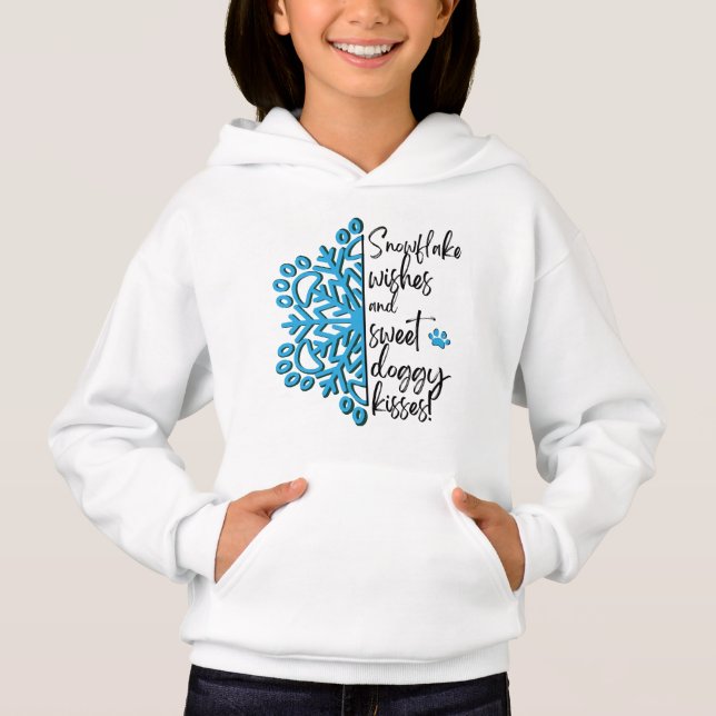 Paw Print Snowflake Doggy Kisses Hoodie (Front)