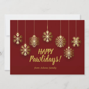Paw print snowflakes in gold color