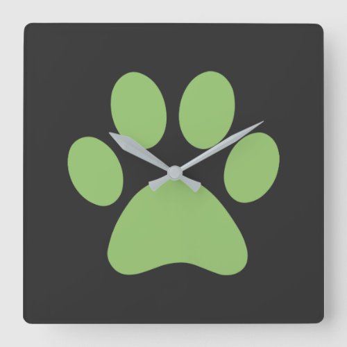 Paw Print   Square Wall Clock