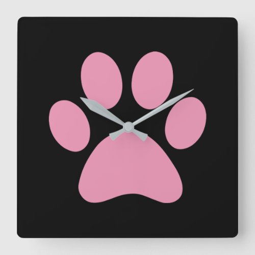 Paw Print        Square Wall Clock