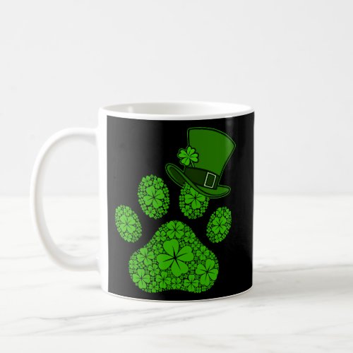 Paw Print St Patricks Day Shamrocks Dog Coffee Mug