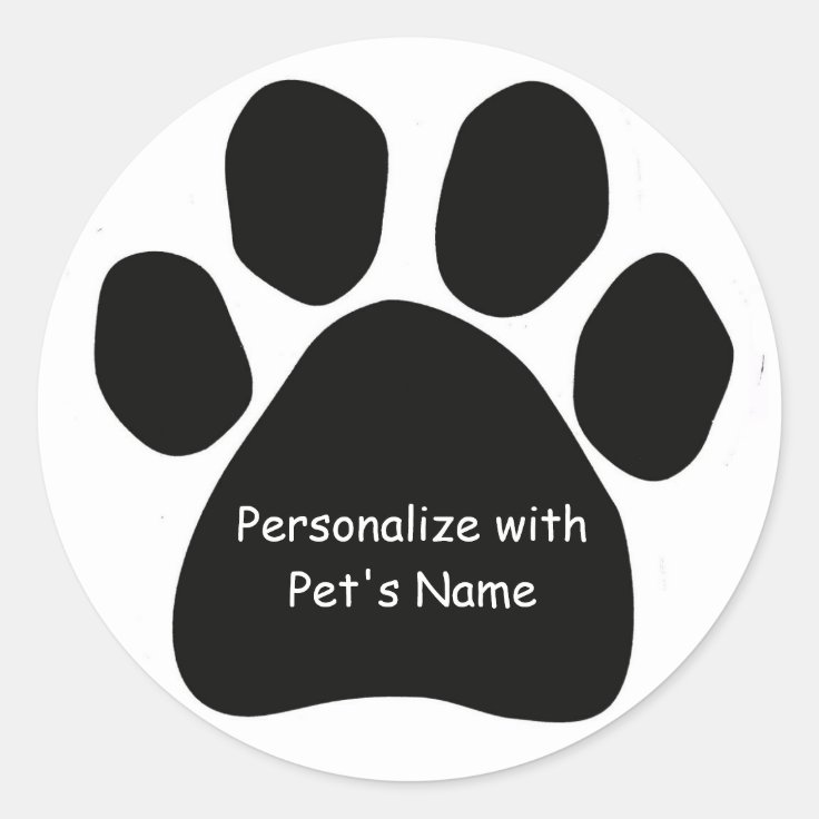 Paw Print Sticker You Can Personalize Pet's Name Zazzle