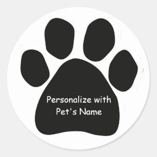 Dog Paw Print Text Sticker - TenStickers