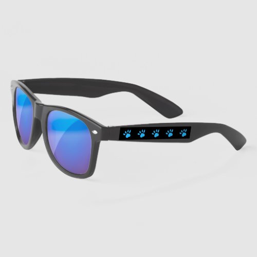 Paw Print Sunglasses Black  Blue
