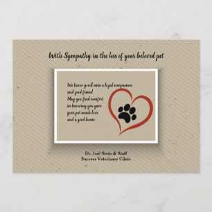 Paw Print Sympathy Card