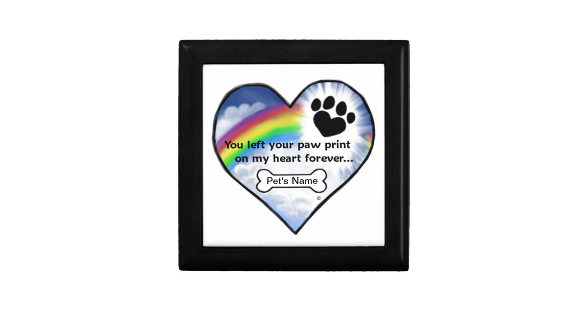 Paw Print Sympathy Poem Jewelry Box Zazzle