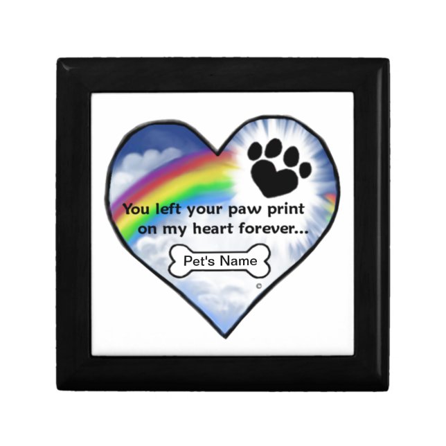 Paw Print Sympathy Poem Jewelry Box (Front)