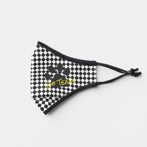 Paw Print Team Name Sports Checkerboard Fun Premium Face Mask