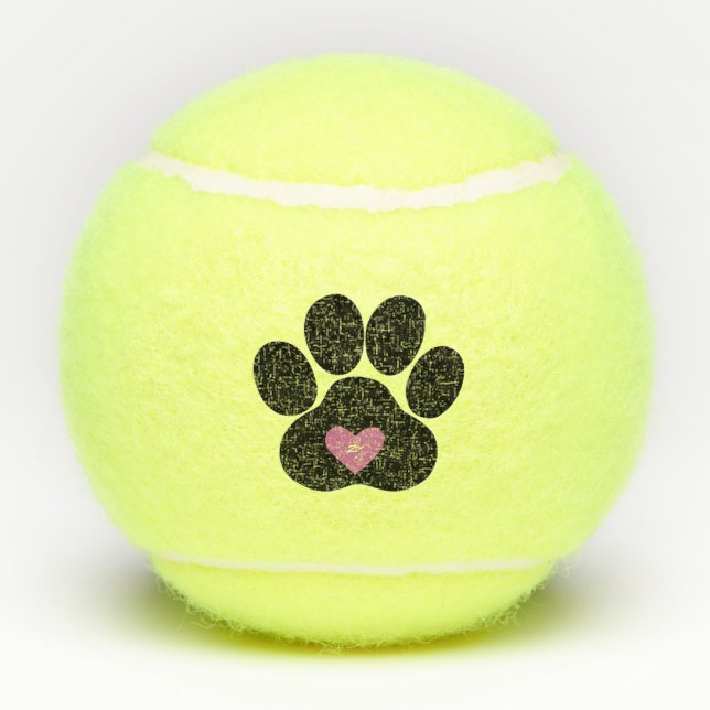 Paw Print Tennis Ball (Back)