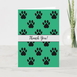 Paw Print Thank You Card