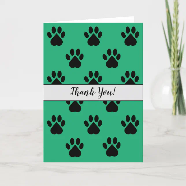 Paw Print Thank You Card | Zazzle