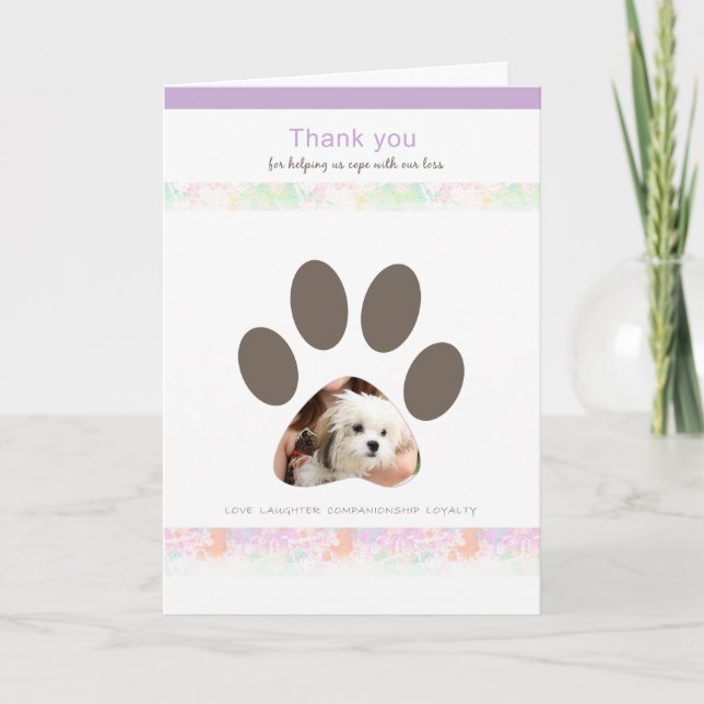 Paw Print thank you for caring pet loss (Front)