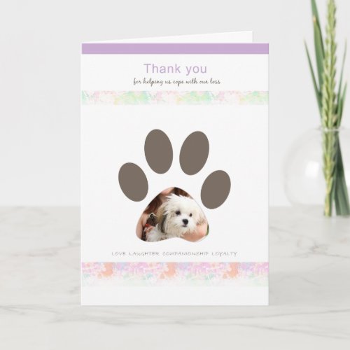 Paw Print thank you for caring pet loss