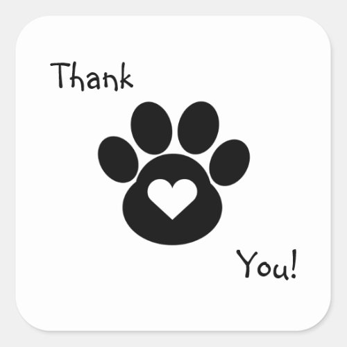 Paw Print Thank You Sticker